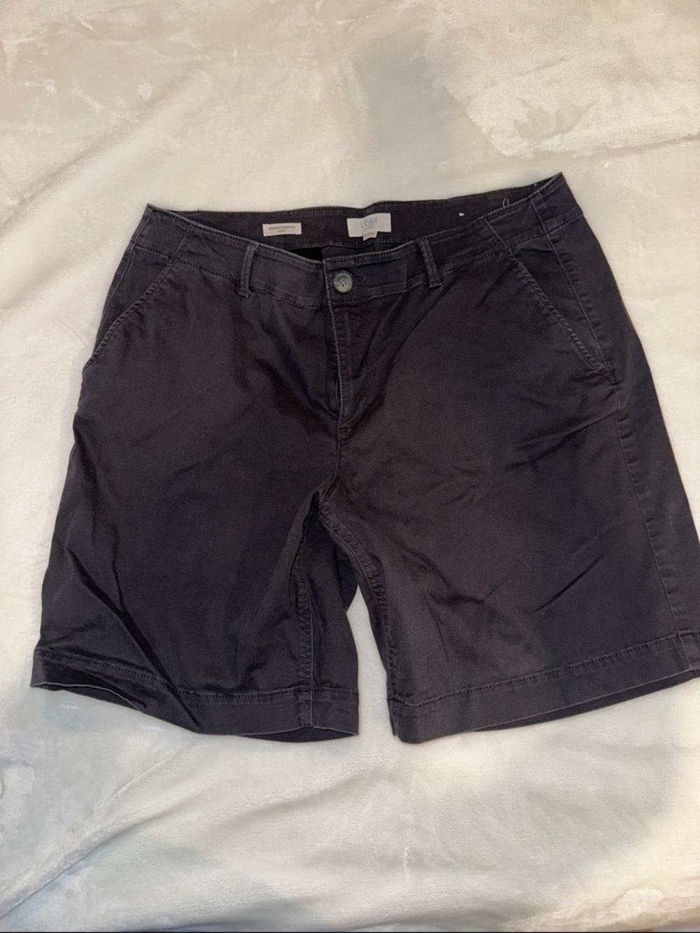 LOFT Black Casual Curvy Chino Bermuda Shorts